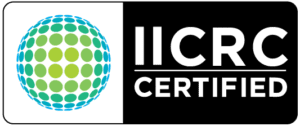 IICR certification logo for water damage restoration.
