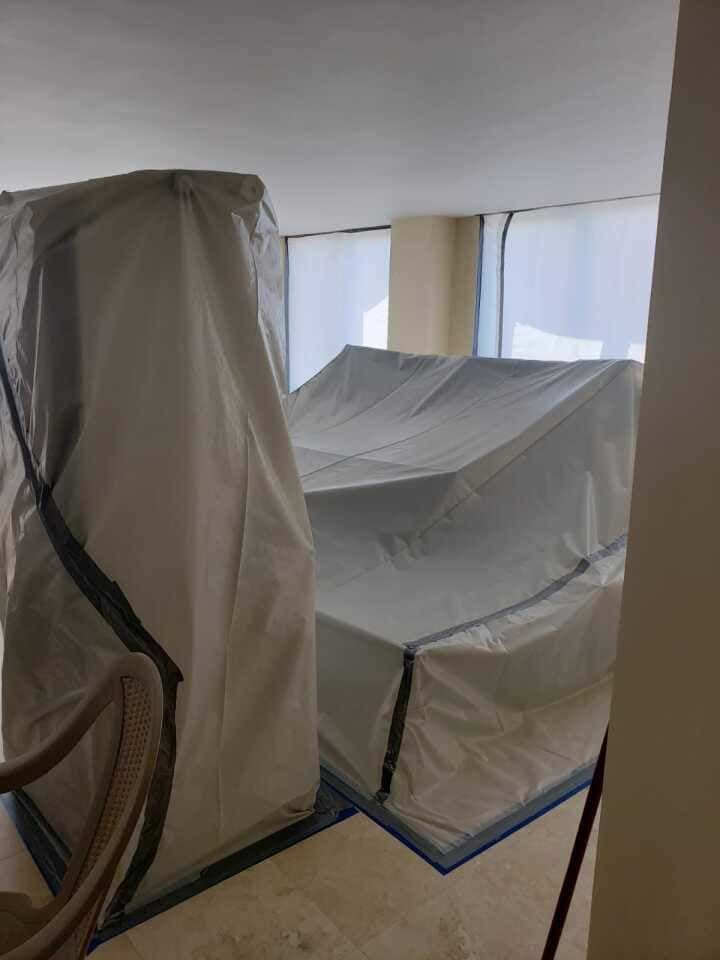 home contents secured before restoration work begins