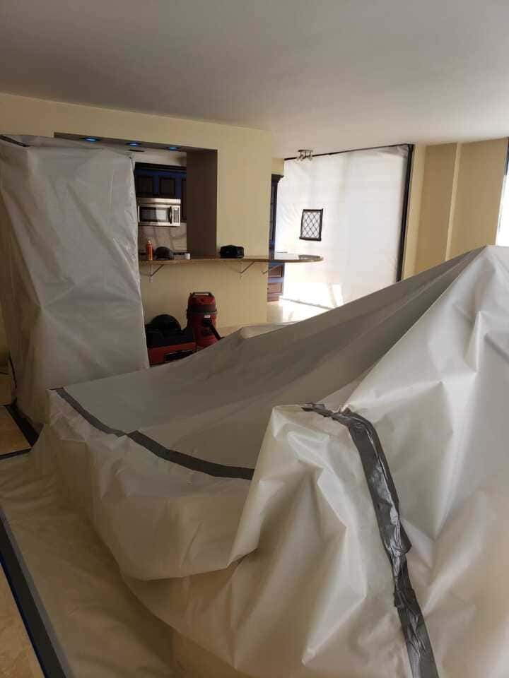 protective covering used during residential restoration project