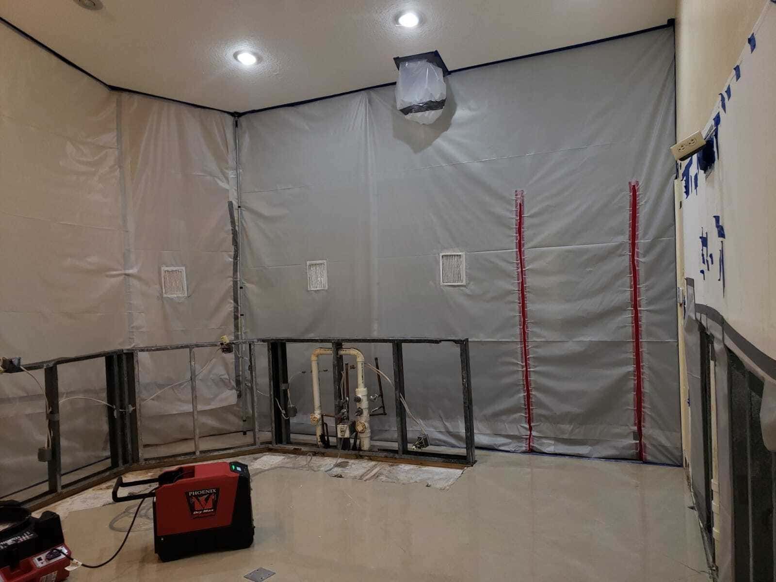 Redline Restoration team working at active job site
