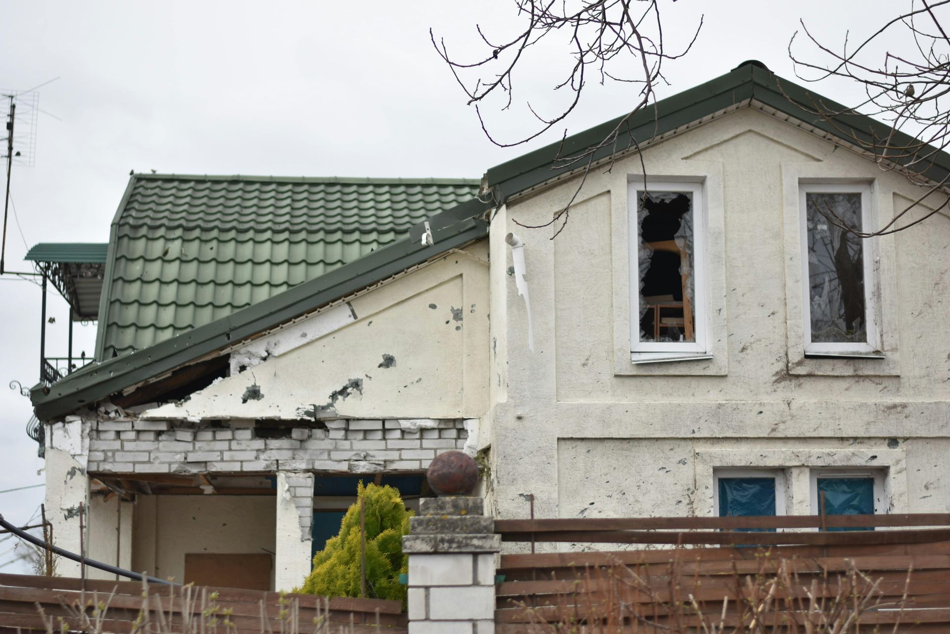 Hurricane-damaged roof in need of restoration in South Florida.