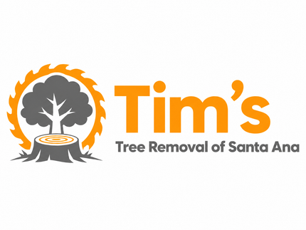Tim’s Tree Removal of Santa Ana logo with an orange and gray tree design, arborist icon, and clean professional branding.