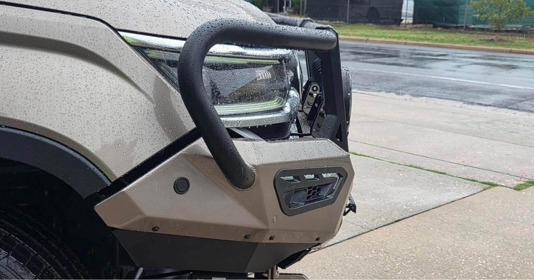 Closeup On Bull Bars Of A Vehicle