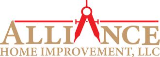 Alliance Home Improvement logo with compass graphic in red.