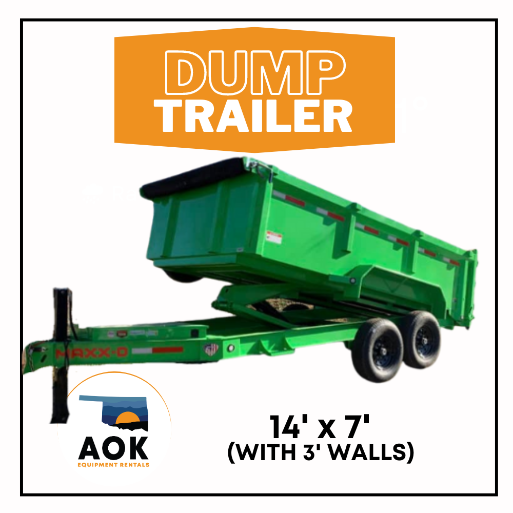 14 FT BY 7 FT GREEN DUMP TRAILER