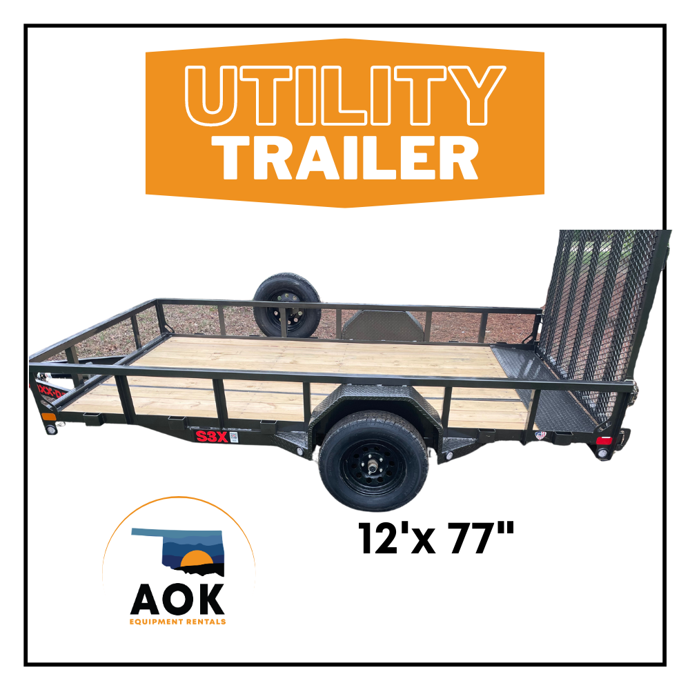 SINGLE UTILITY TRAILER - 12 FT BY 77 INCH