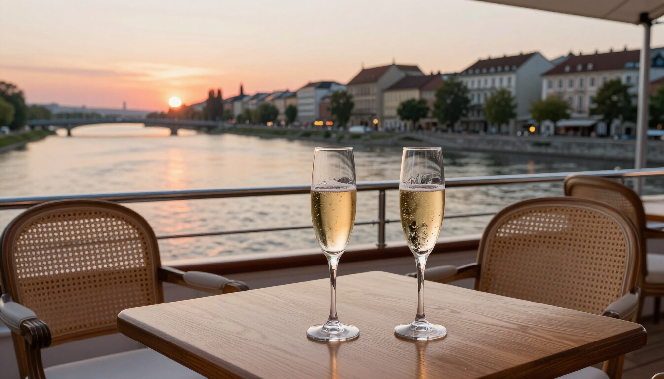 European river cruise sunset
