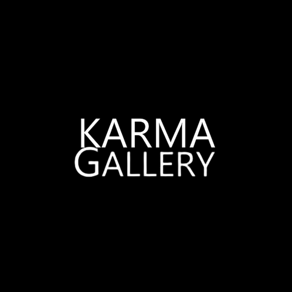 White “KARMA GALLERY” text centered on a black background.