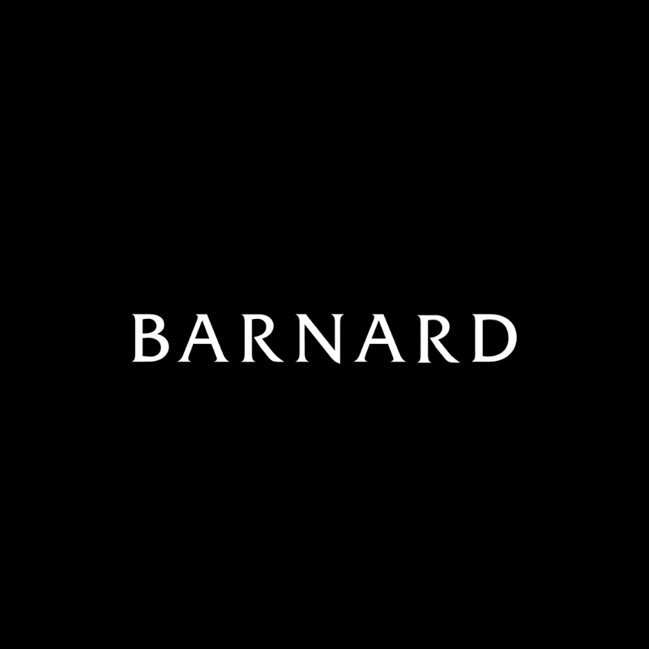 White “BARNARD” text centered on a black background.