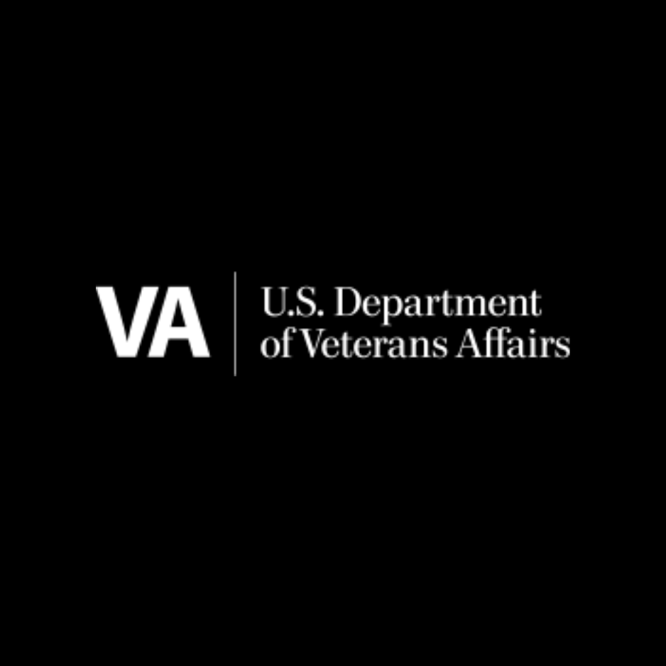 VA logo with U.S. Department of Veterans Affairs text on a black background