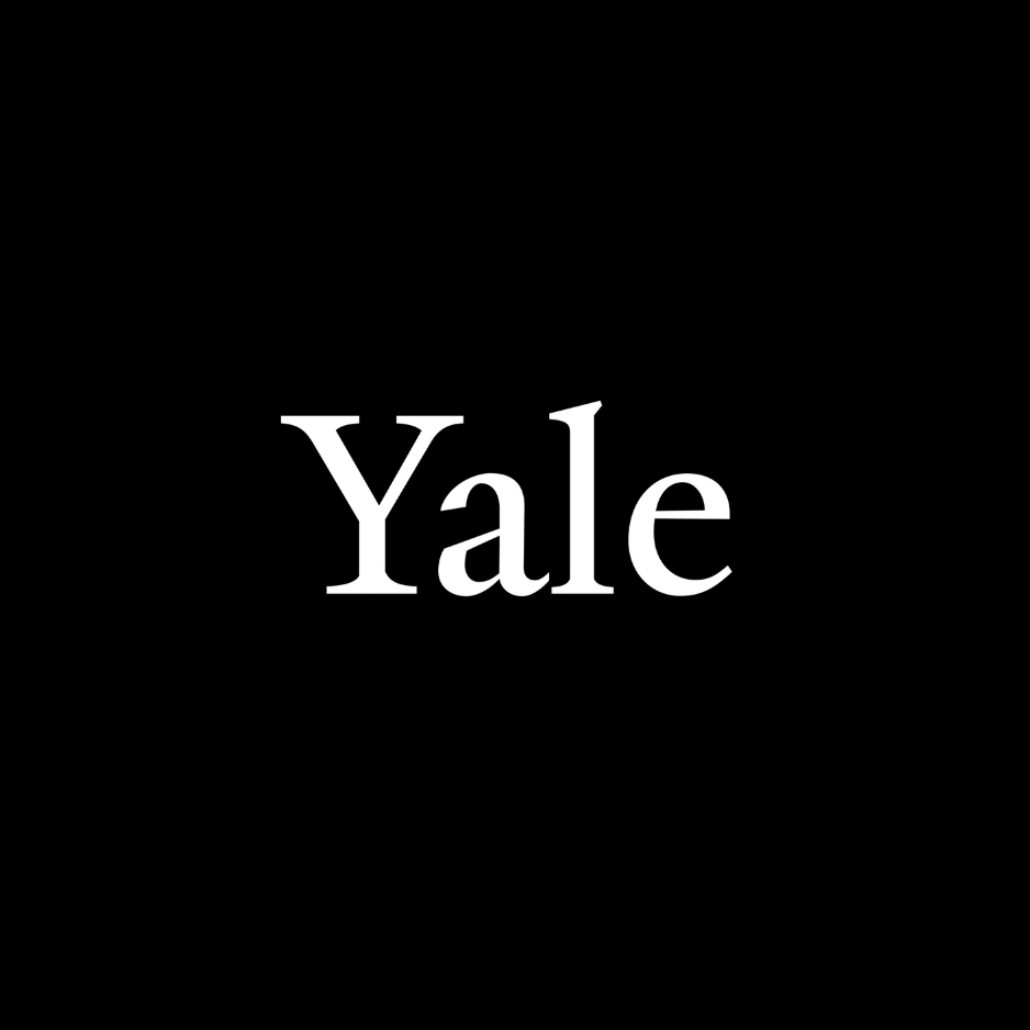 White “Yale” text centered on a black background
