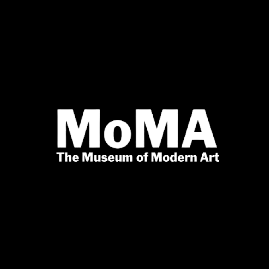 MoMA logo in white text on a black background, with “The Museum of Modern Art” beneath it