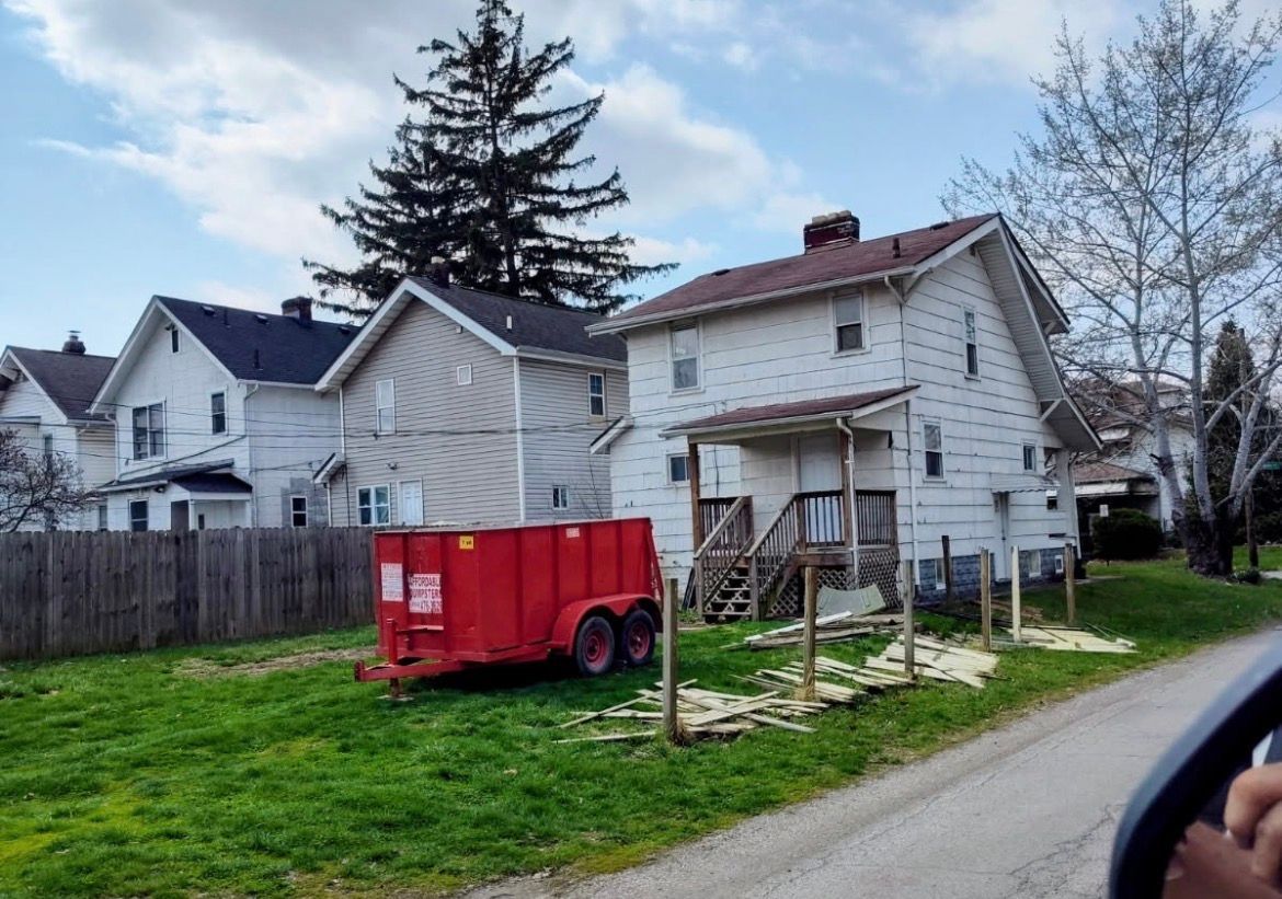 7 yard dumpster trail with their cleanup