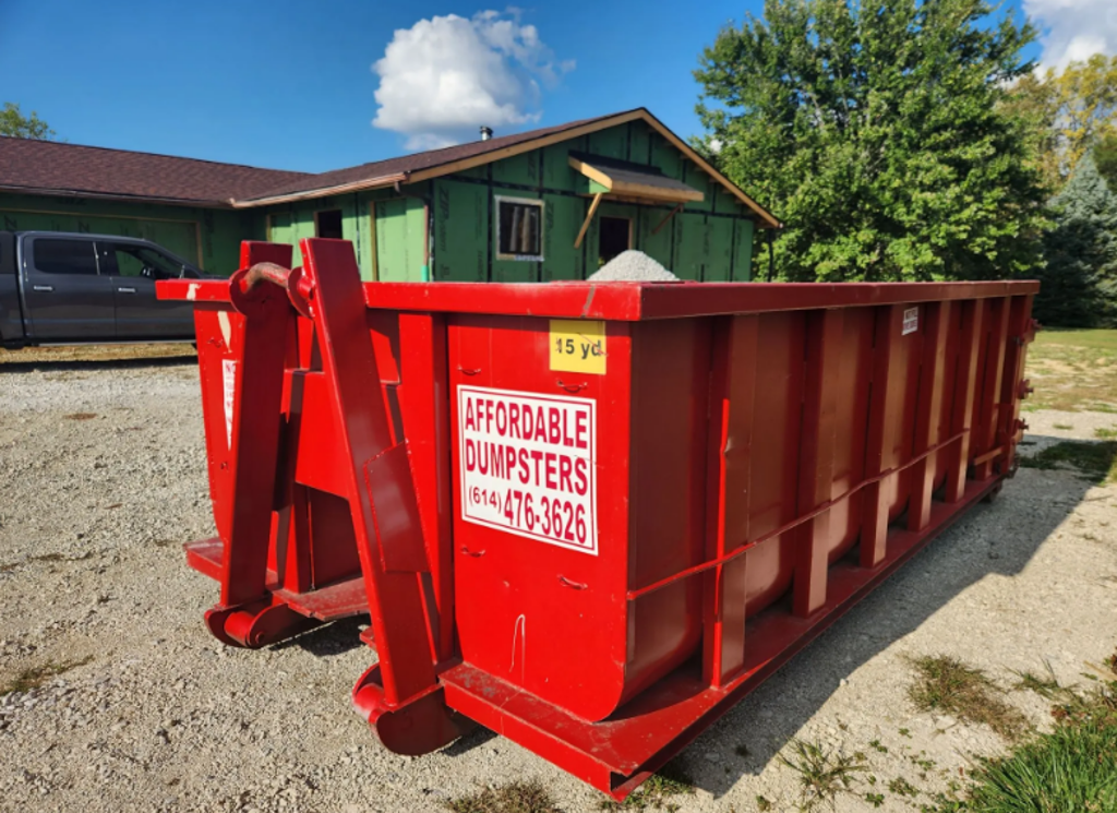 20 Yard Dumpster Rental roll-off container ready for loading.