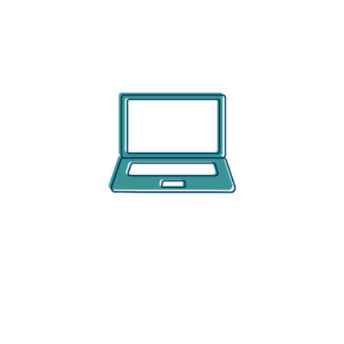 a blue computer screen