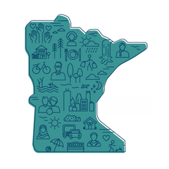 State of Minnesota with small images of people and activities