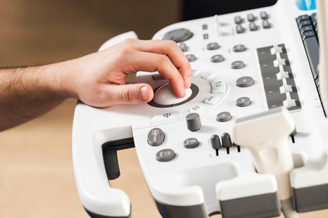A DVM prepares to send images for interpretation.