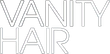 Logo di Vanity Hair in lettere dal contorno sottile su sfondo bianco.