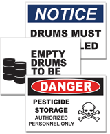 Chemical Storage Signs