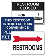 Washroom and Restroom Signs