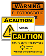 Static and Grounding Hazard Signs