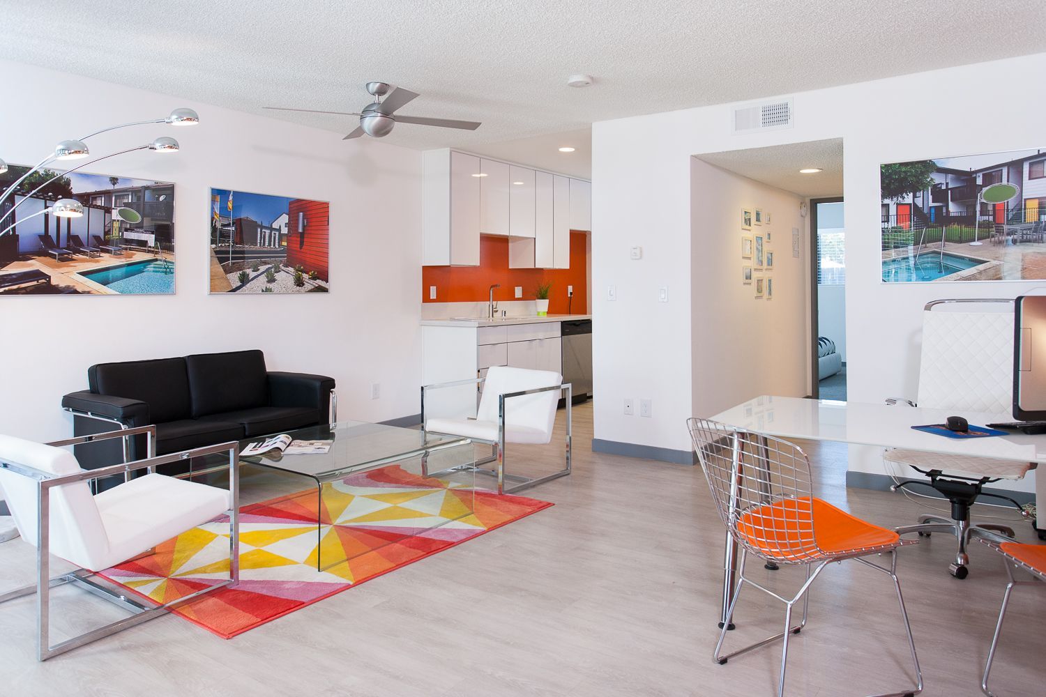 Sliding Photo Gallery Displaying Apartment Features - Model Home Kitchen