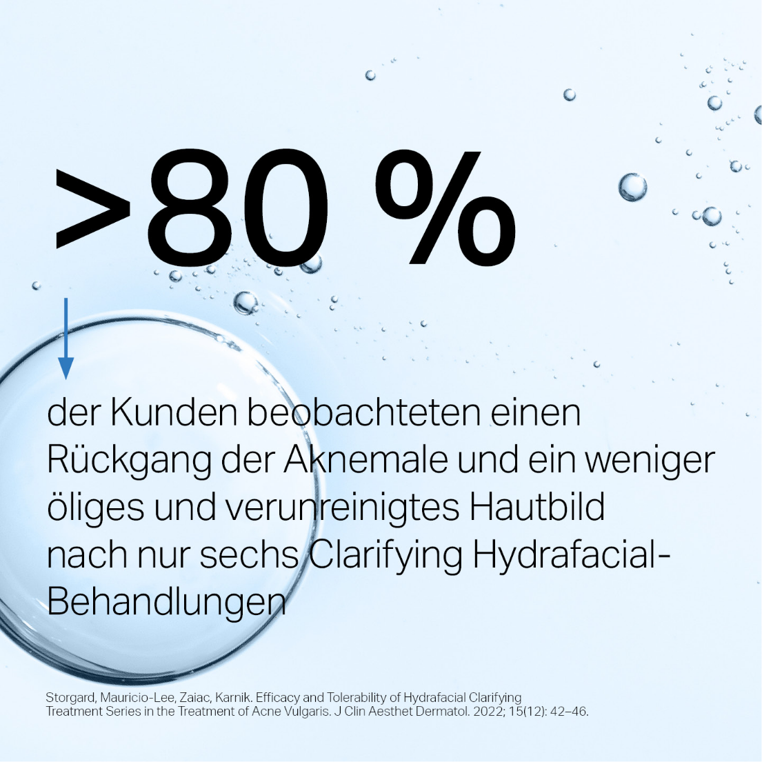 Eine Anzeige für klärende Hydrafacial-Behandlungen auf Deutsch