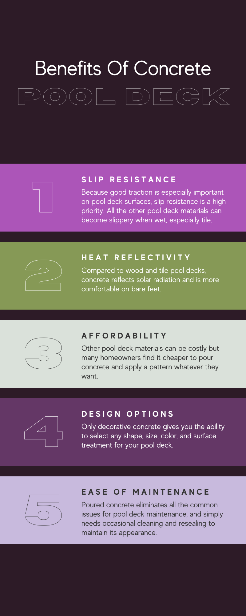 Benefits Of Concrete Pool Deck Infographic