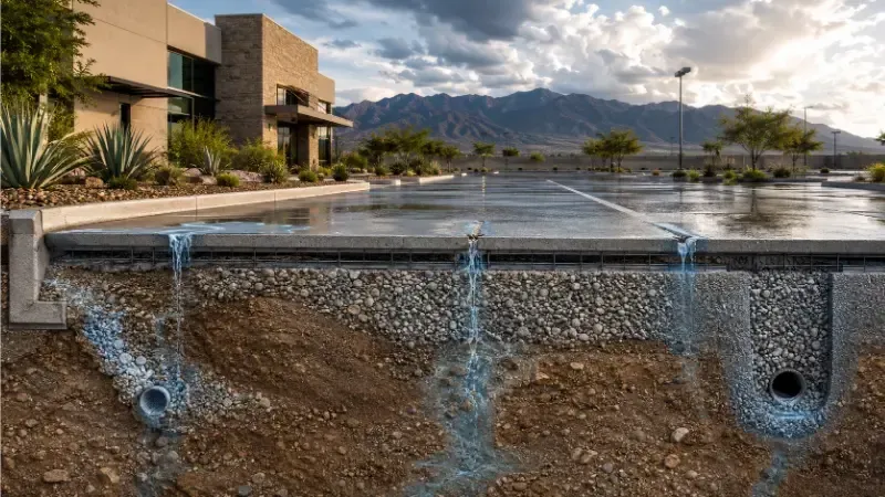 water sipping deeper to the subgrade