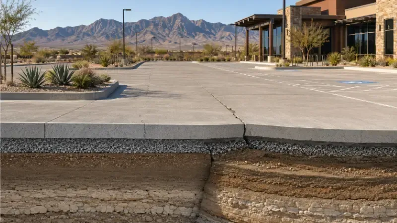 el paso tx concrete parking lot showing visible crack