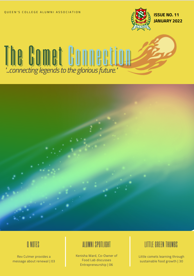 A yellow and green poster for the comet connection