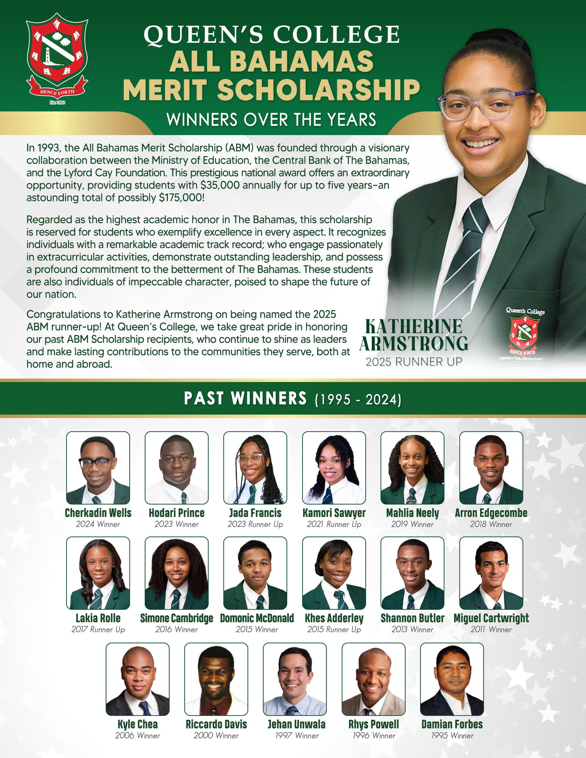 Queen 's college all bahamas merit scholarship winners over the years