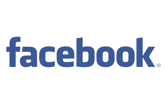 A blue facebook logo on a white background