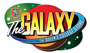 A logo for the galaxy the queen 's college store