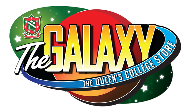 A logo for the galaxy the queen 's college store