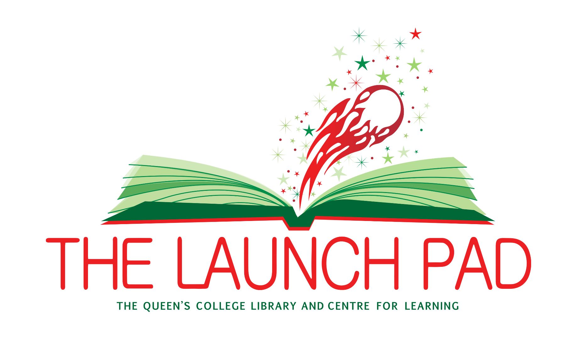 A logo for the launch pad with an open book