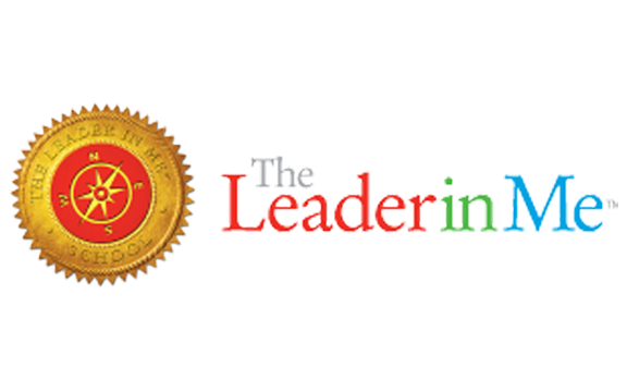 A logo for the leader in me with a gold seal