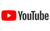 A youtube logo on a white background