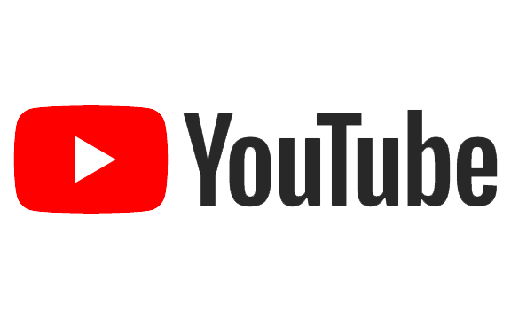 A youtube logo on a white background