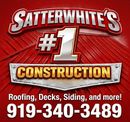 Red construction ad for Satterwhite’s #1 Construction with roofing, decks, siding, and phone 919-340-3489