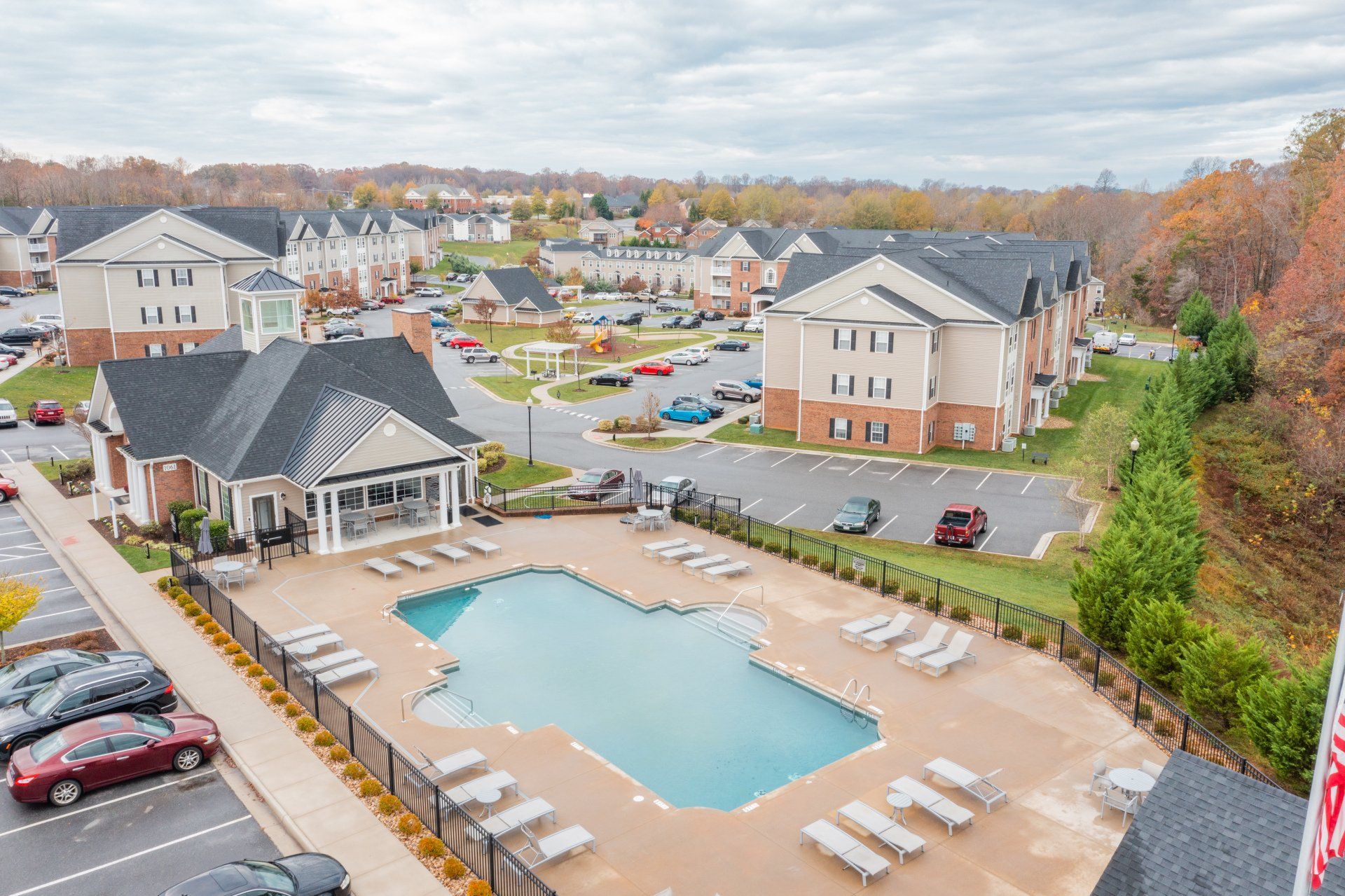 Aerial view of pool