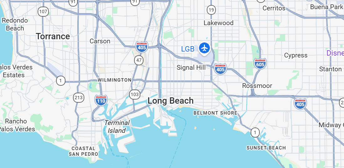 Map of Los Angeles area with a black outlined route and a green location pin in the national forest.