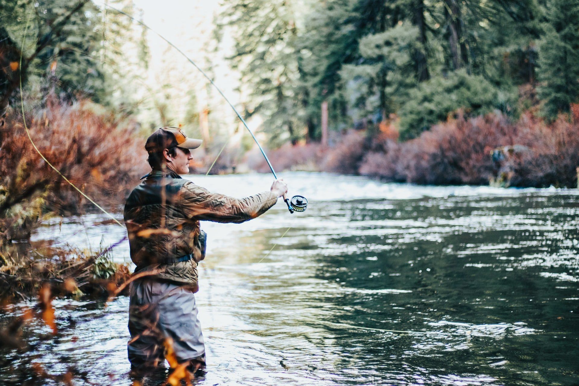 man-casting-a-fishing-line