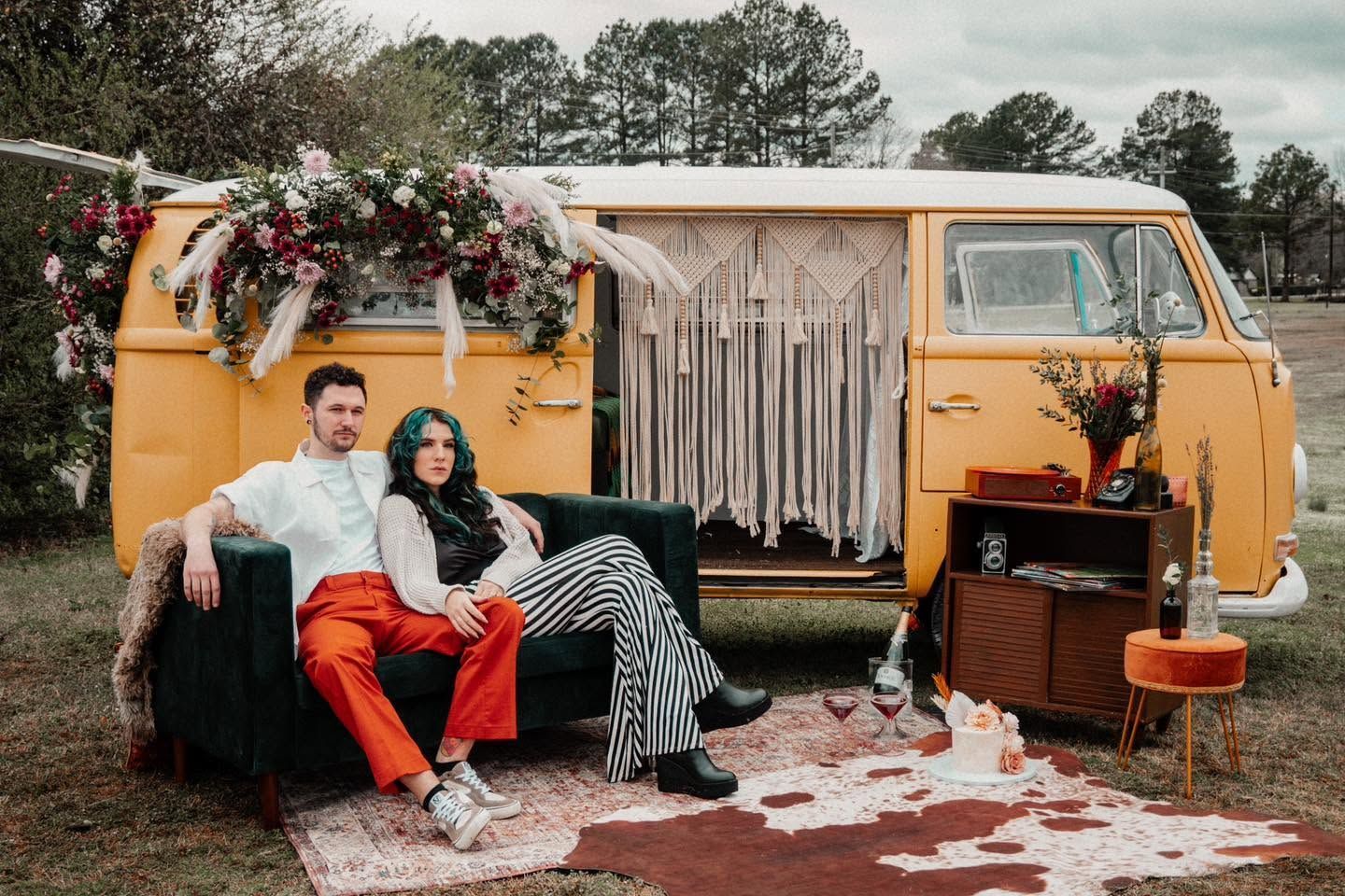 vintage themed couples photoshoot