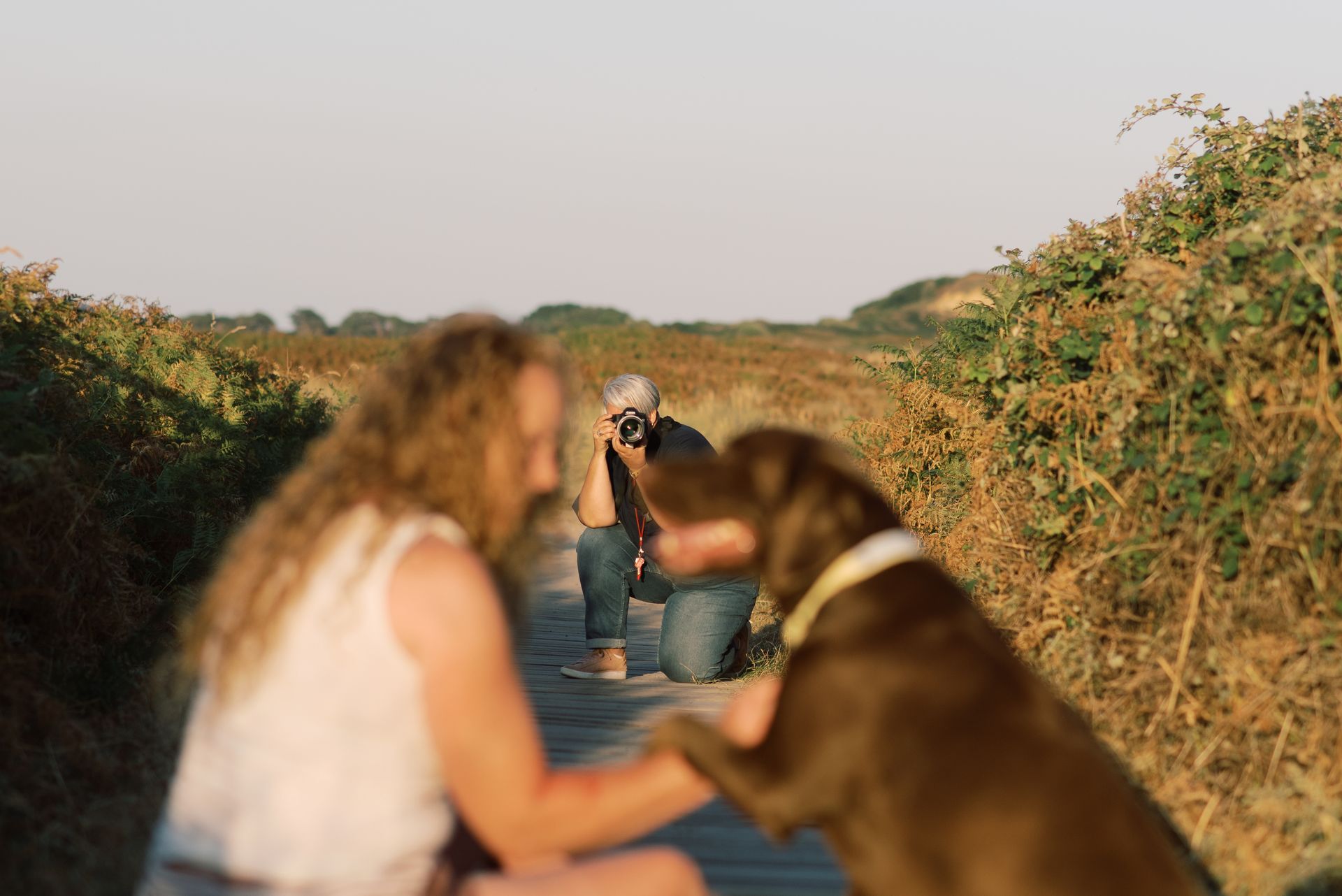 Dog business branding photoshoot of a lady and her dog on a sunny day
