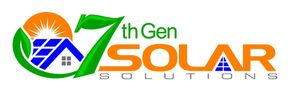 A logo for 7th Generation Solar Solutions with a house and sun