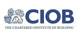 CIOB logo with blue letters and a lion crest, reading “The Chartered Institute of Building”