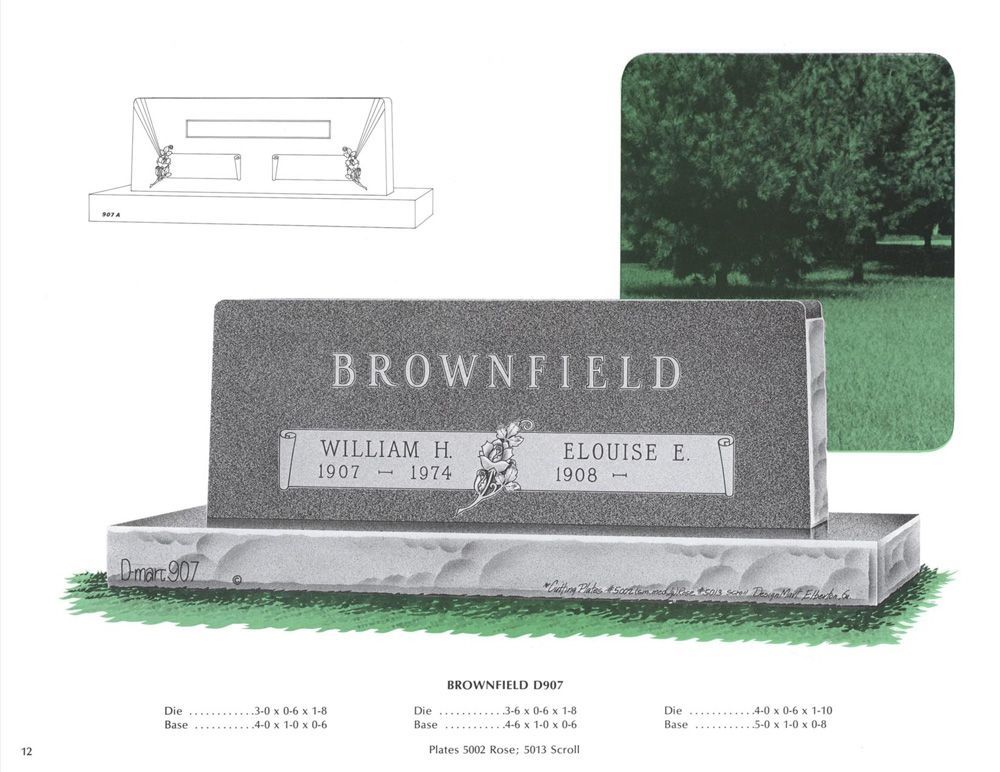 An example of a grey granite double upright monument headstone. Various numbers are below, but are for the companies reference use only.