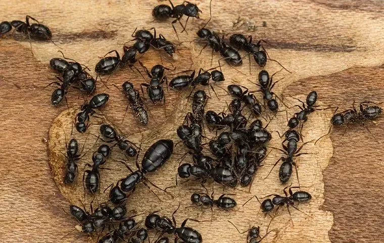 ants on wood