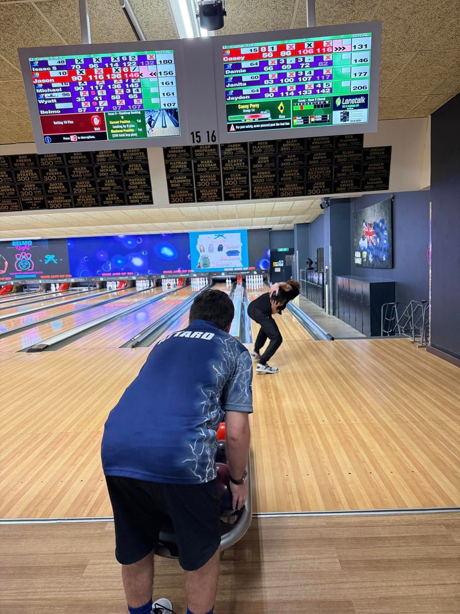 Bowling Alley With Two People Preparing to Bowl — Orange Tenpin Bowl in Orange, NSW